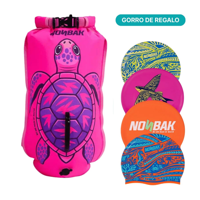 Boya de natación rosa tortuga 28L