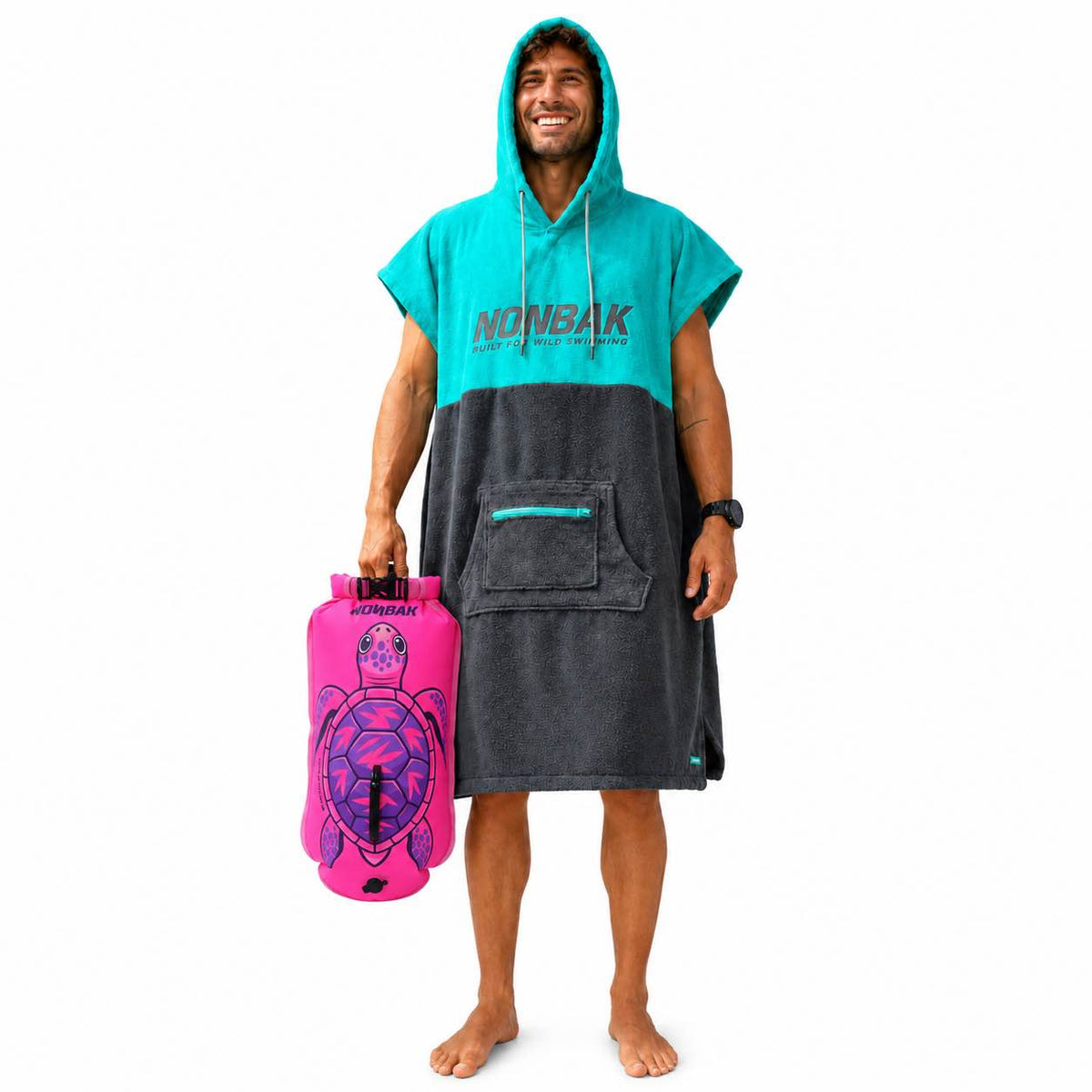 Poncho emerald y boya rosa nonbak